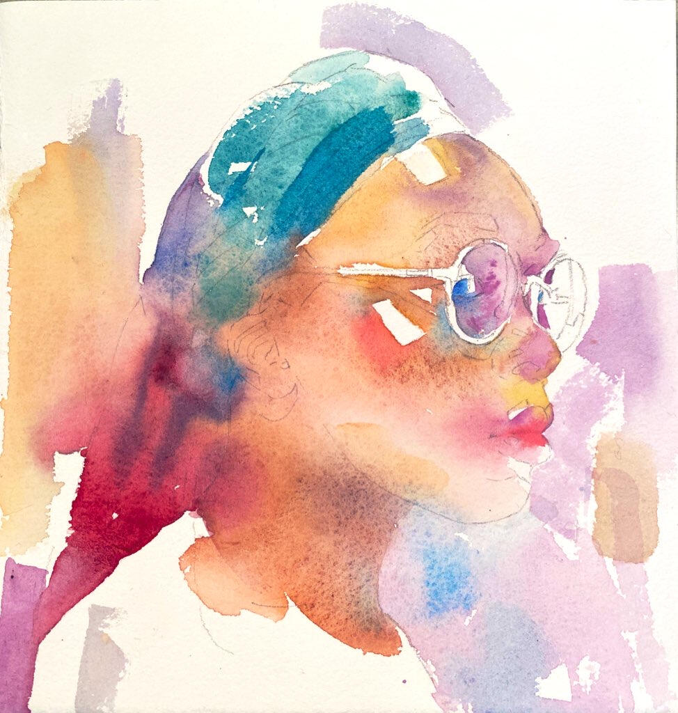 First Wash—WC Self-Portrait