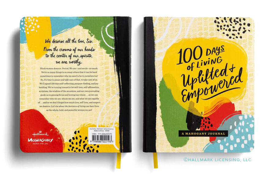 100 Days of Living Uplifted and Empowered Journal — Cover Illustration and Title lettering