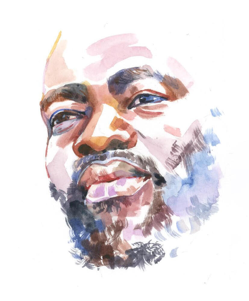 a touch of blue — watercolor, 5.5&quot; x 6.5&quot;, 2020