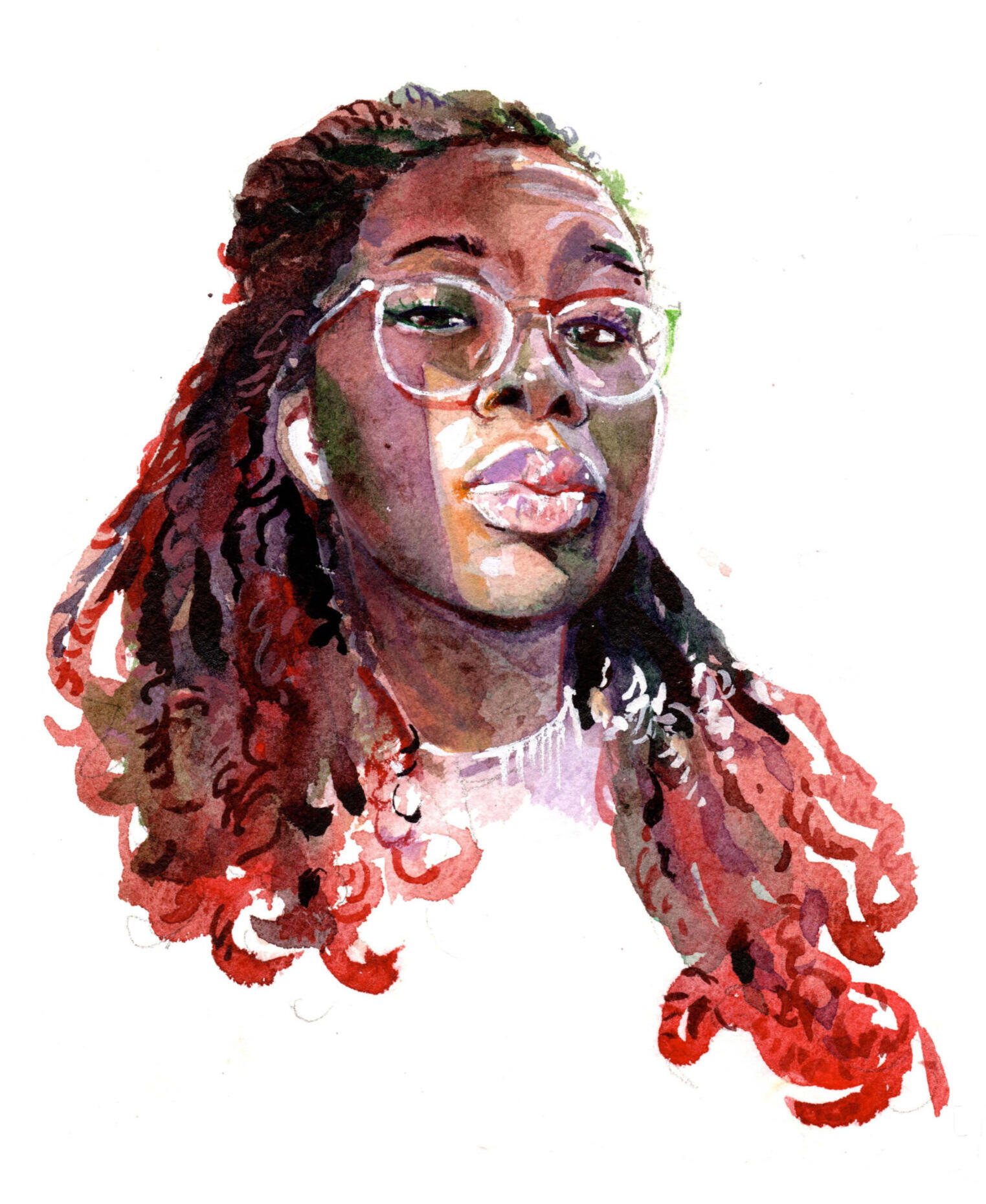 Self – watercolor, 5&quot;x6&quot; 2022