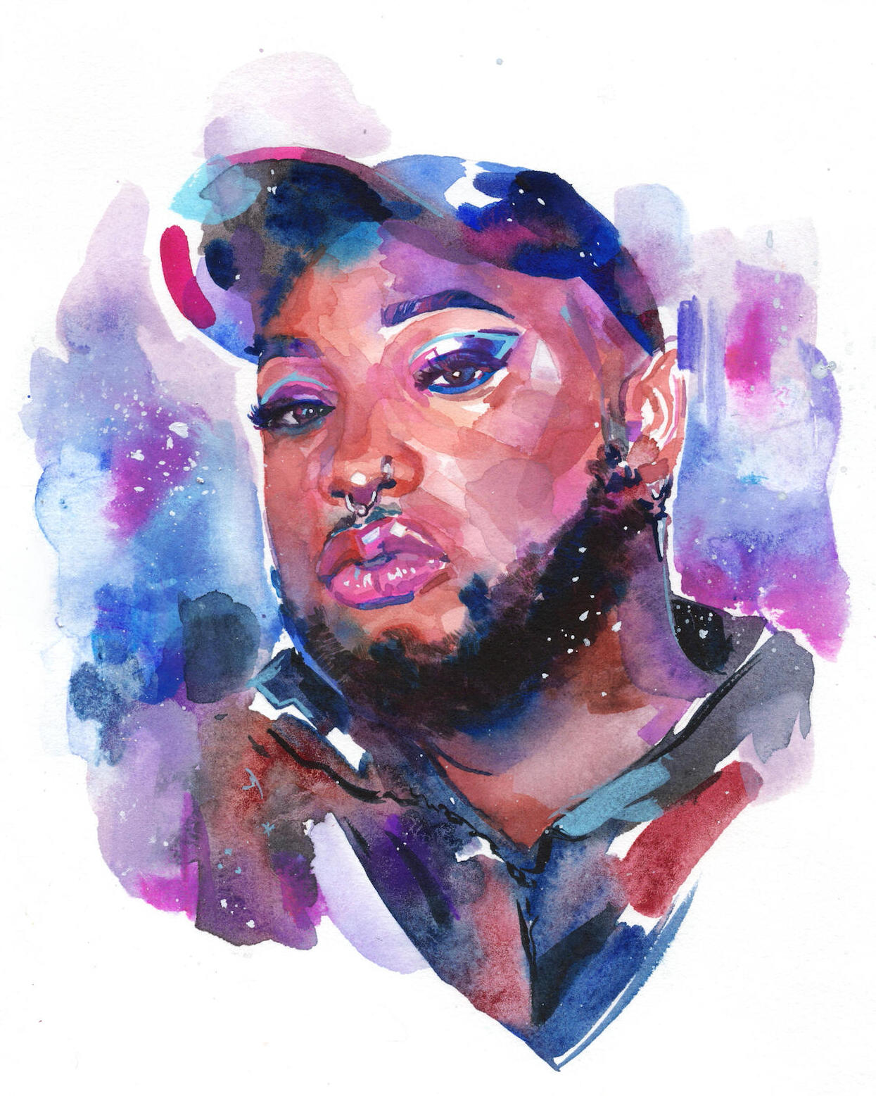 Neon — gouache, 8&quot;x10&quot;, 2021