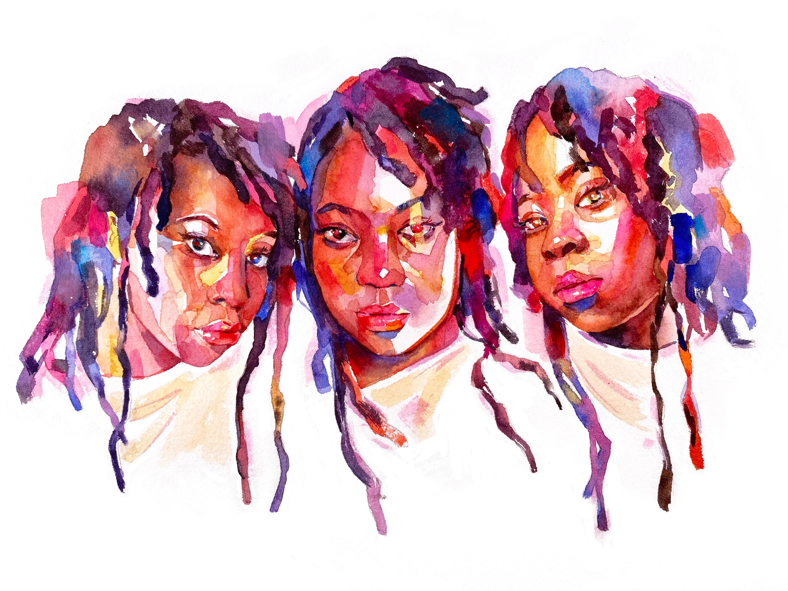 fate, faith, + fury — watercolor, 8&quot;x10&quot;, 2021